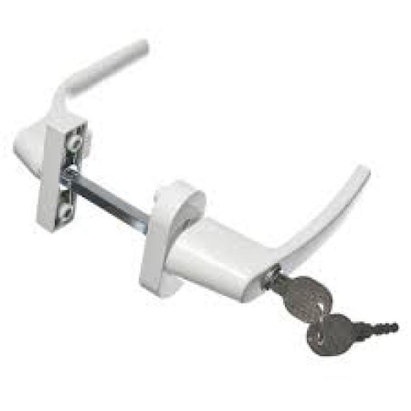 Ручка балконная металл двойная узкая/обычная 4-х поз. с замком